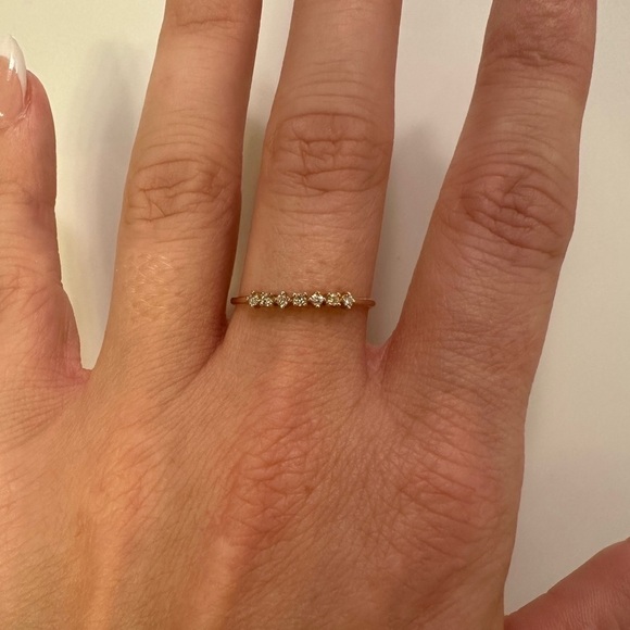 Gorjana size 7 diamond row ring gold - Picture 9 of 15